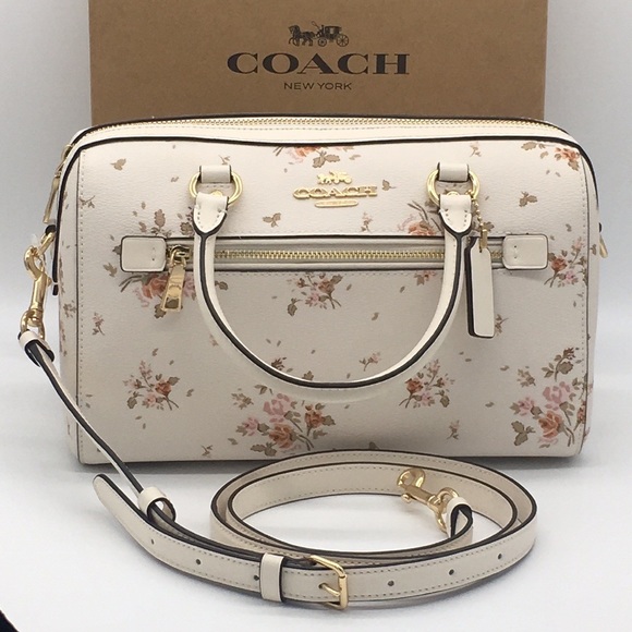 COACH ROWAN SATCHEL WITH ROSE BOUQUET PRINT - Picture 15 of 16